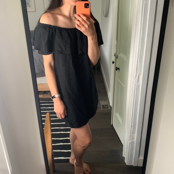 Black Off the Shoulder Zara Dress Medium - Picture 1 of 5